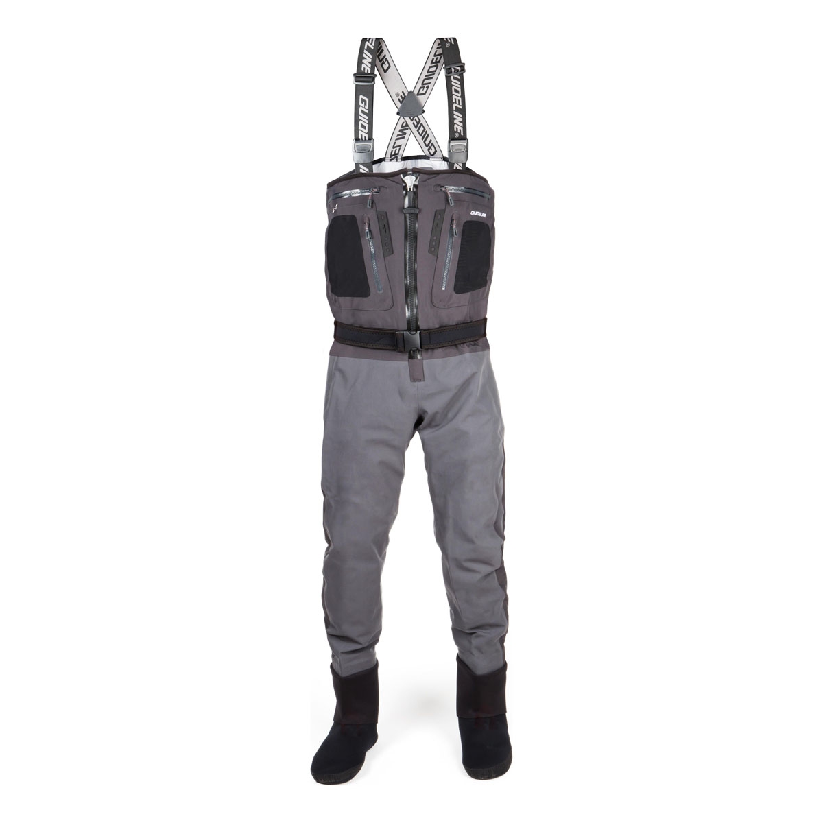 Guideline waders for fishing with zip